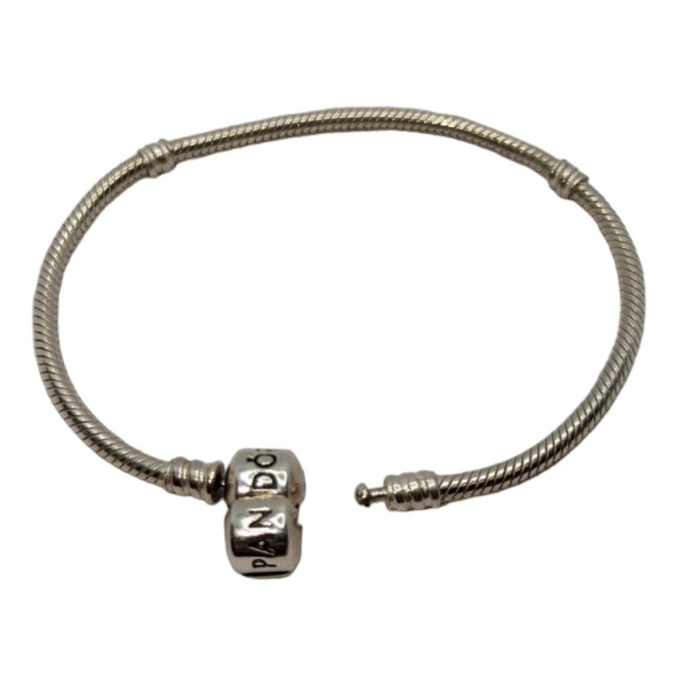 Pandora Moments Barrel Clasp Snake Chain Charm Bracelet - Picture 3 of 4